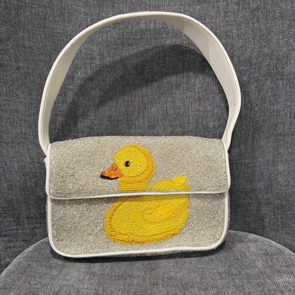 STAUD Handbags - STAUD Tommy Beaded Floral Shoulder Bag Ducks Not in a Row
